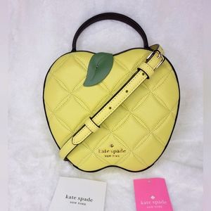 NWT Kate Spade Quilted Honeycrisp Green Apple Top Handle Satchel Crossbody Bag